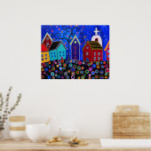 MEXICAN PUEBLO II TOWN PRISARTS PAINTING POSTER (Keuken)