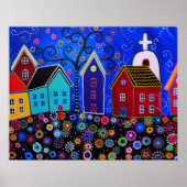MEXICAN PUEBLO II TOWN PRISARTS PAINTING POSTER (Voorkant)