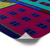 MEXICAN PUEBLO III TOWN PRISARTS PAINTING POSTER (Hoek)