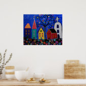 MEXICAN PUEBLO TOWN PRISARTS PAINTING POSTER (Keuken)