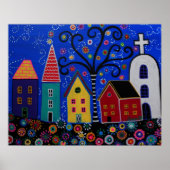 MEXICAN PUEBLO TOWN PRISARTS PAINTING POSTER (Voorkant)