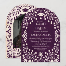 Mexican Purple Beige Graduation Photo