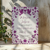 Mexican Purple Floral Romantic Aesthetic Wedding Kaart