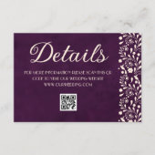 Mexican Purple Wedding Details QR code Informatiekaartje (Voorkant)
