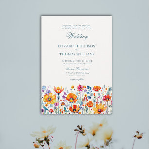 Mexican Rancho Floral Waterverf Elegante bruiloft Kaart