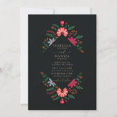 Mexican Rancho Modern Rustic Flowers Lijst Wedding Kaart (Voorkant)