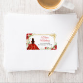 Mexican Red Roses Princess Quinceanera Address Etiket (Insitu)