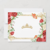 Mexican Red Roses Princess Quinceanera Butterfly Bedankkaart (Achterkant)