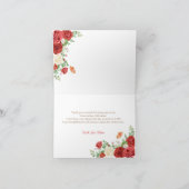 Mexican Red Roses Princess Quinceanera Folded Bedankkaart (Binnen)