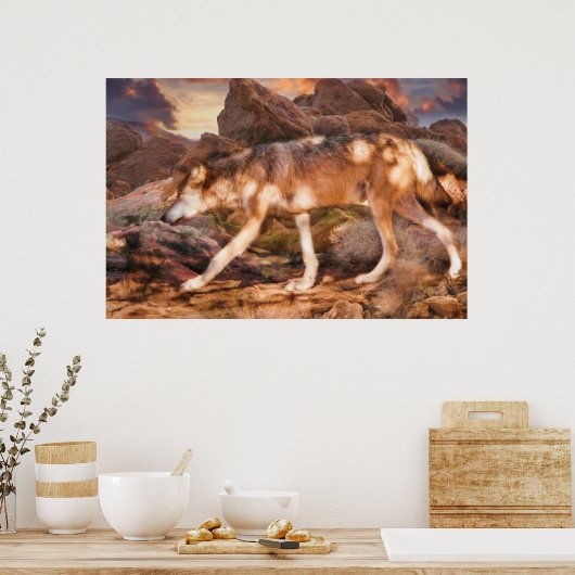 MEXICAN RED WOLF DESERT TREK POSTER (Keuken)