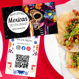 Mexican Restaurant Dag van de Doden Zakelijke QR Visitekaartje