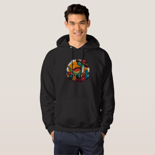 Mexican Rex Dinosaur Cinco De Mayo Hoodie (Voorkant volledig)