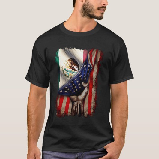 Mexican Roots American Mexican Flag Mexico Is Call T-shirt (Voorkant)