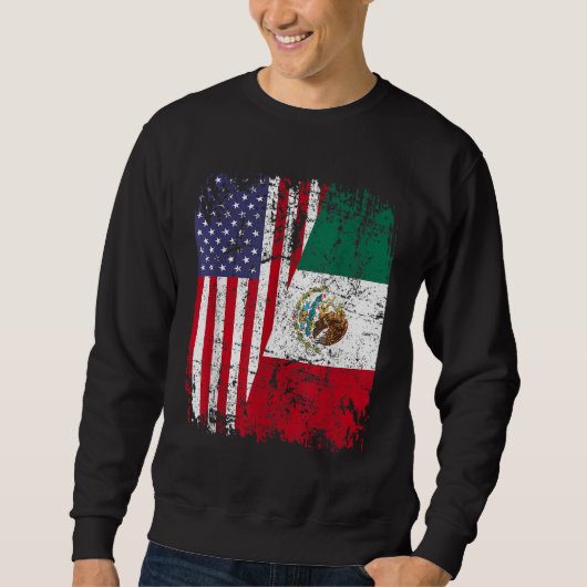 MEXICAN ROOTS Half-American Flag MEXICO Trui (Voorkant)