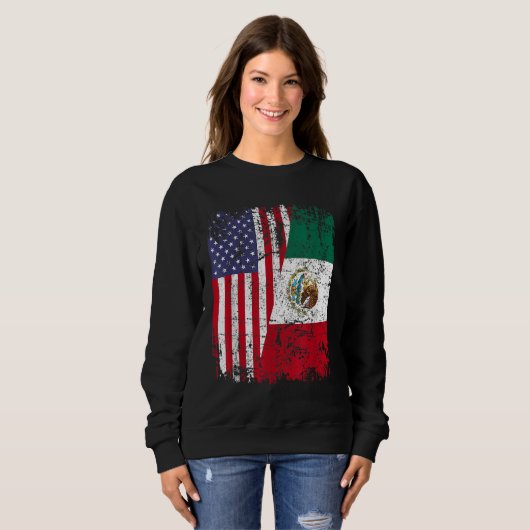 MEXICAN ROOTS Half-American Flag MEXICO Trui (Voorkant volledig)