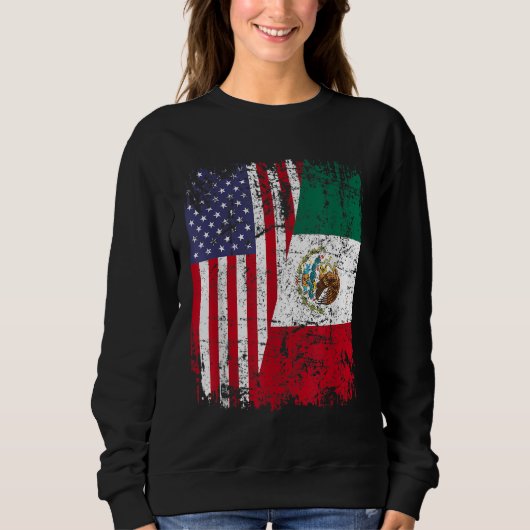 MEXICAN ROOTS Half-American Flag MEXICO Trui (Voorkant)