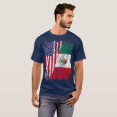 MEXICAN ROOTS T Half-American Flag MEXICO T-shirt (Voorkant volledig)