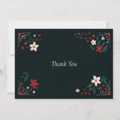 Mexican Rustic Elegant Christmas Red Wedding Bedankkaart (Voorkant)