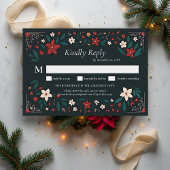 Mexican Rustic Elegant Christmas Red Wedding RSVP
