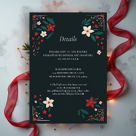 Mexican Rustic Elegant Christmas Wedding Details Informatiekaartje