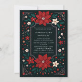 Mexican Rustic Elegant Floral Christmas Wedding Kaart (Voorkant)