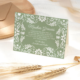 Mexican Sage Green Baby shower Bedankt Card