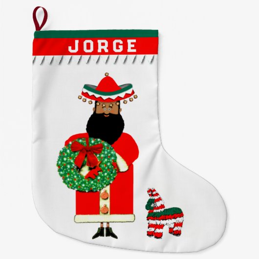 Mexican Santa Holiday Gift Grote Kerstsok (Voorkant)