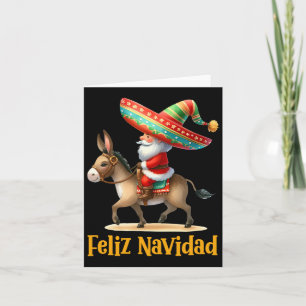 Mexican Santa Riding Donkey Christmas Navidad Mexi Kaart