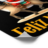 Mexican Santa Riding Donkey Christmas Navidad Mexi Poster (Hoek)