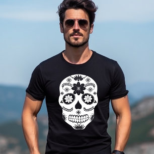 Mexican Schedeldood 2 Zwart En Wit Heren T-shirt