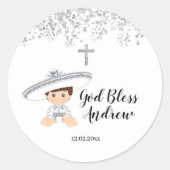Mexican Silver Charro Baptism Sticker (Voorkant)
