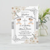 Mexican Silver Charro Boys Baptism and Birthday Kaart (Staand voorkant)