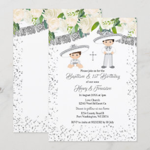 Mexican Silver Charro Boys Baptism and Birthday Kaart