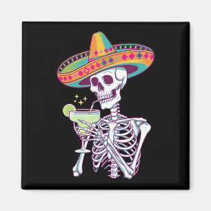 Mexican Skelet Cinco De Mayo Margarita Feest Magneet