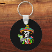 Mexican skelet hoed cinco de mayo mexicaans sleutelhanger (Voorkant)