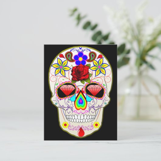 mexican skull briefkaart (Staand voorkant)