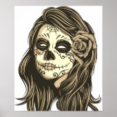 Mexican Skull Girl Poster (Voorkant)
