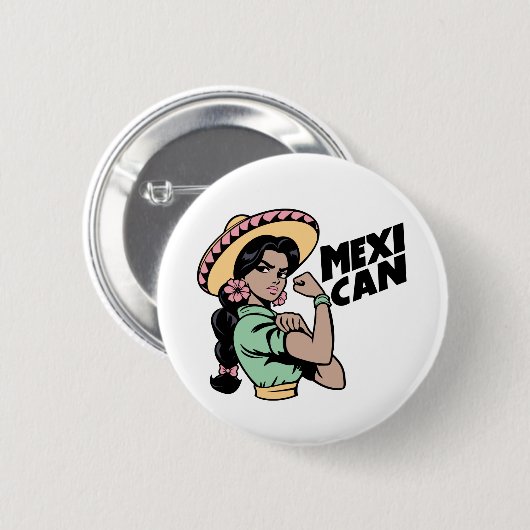 MexiCAN-Stickers Ronde Button 5,7 Cm (Voorkant /achterkant)