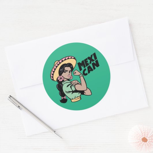 MexiCAN-Stickers Ronde Sticker (Envelop)