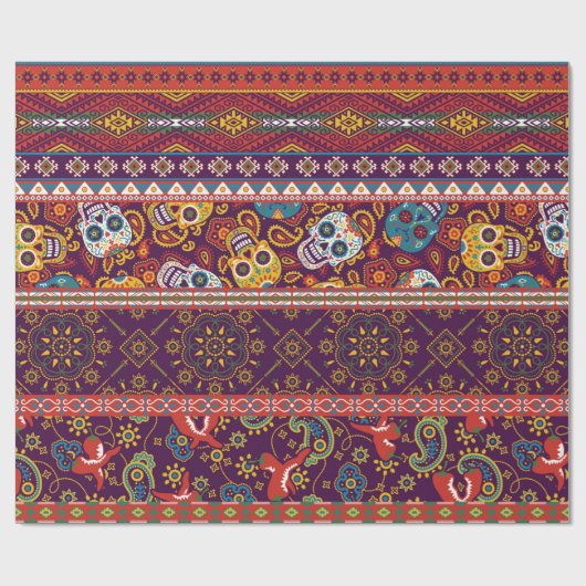 Mexican style traditional fabric patchwork abstrac cadeaupapier (Vlak)