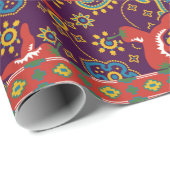 Mexican style traditional fabric patchwork abstrac cadeaupapier (Rol Hoek)