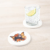 Mexican Sugar Skull Calavera Catrina Stone Coaster Zandsteen Onderzetter (Zijkant)