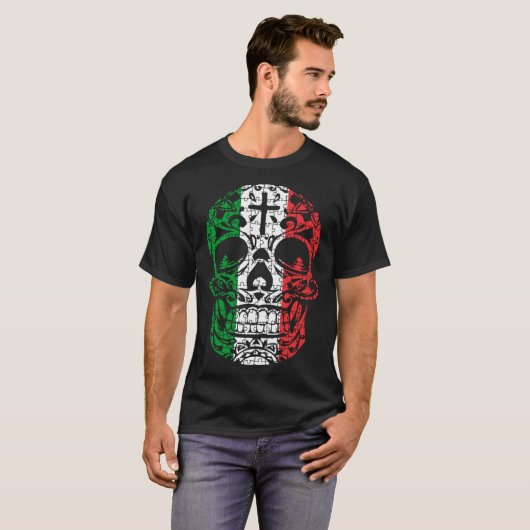 Mexican Sugar Skull Pride Calavera Day Dead Cinco T-shirt (Voorkant volledig)