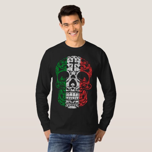 Mexican Sugar Skull Pride Calavera Day Dead Cinco  T-shirt (Voorkant volledig)