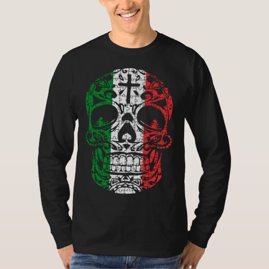 Mexican Sugar Skull Pride Calavera Day Dead Cinco  T-shirt (Voorkant)