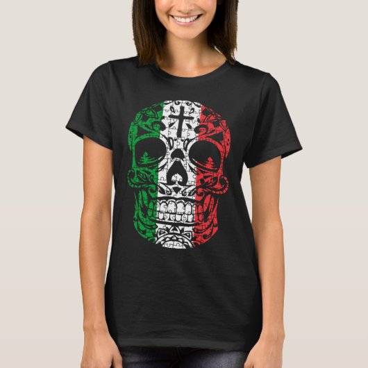 Mexican Sugar Skull Pride Calavera Day Dead Cinco  T-shirt (Voorkant)