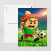 Mexican taco soccer player running across stadium briefkaart (Voorkant / Achterkant)
