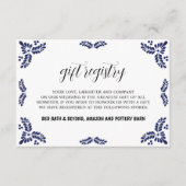 Mexican Talavera Black Floral Minimalist Wedding Informatiekaartje (Voorkant)