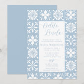 Mexican Talavera Blue Cielito Lindo Baby shower Kaart (Voorkant / Achterkant)