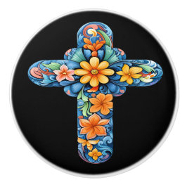Mexican Talavera Cross Ceramic Knob Keramische Knop